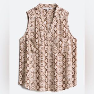 Sleeveless Snakeskin Print Top